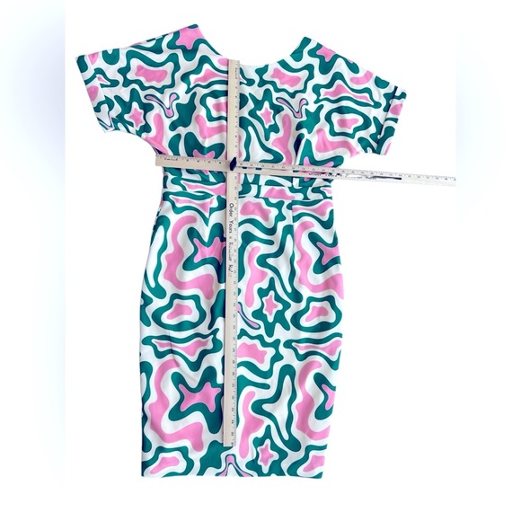 Alexia Admor Pink and Green Abstract Midi Dress - Picture 5 of 7